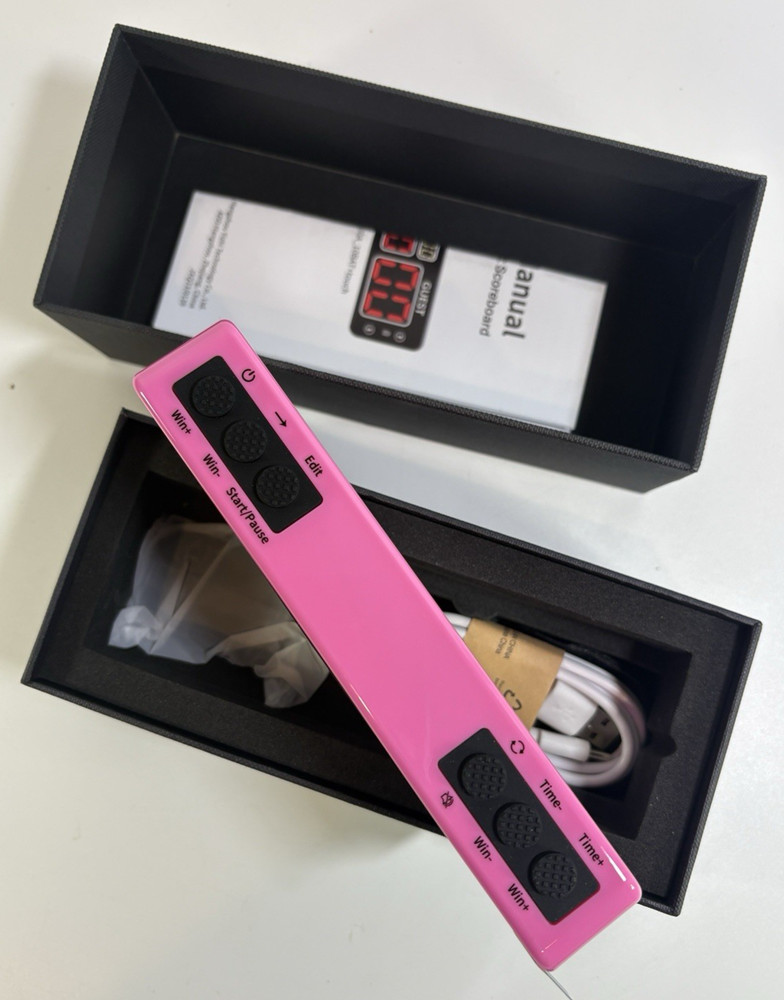 YZ Upgraded Digital Scoreboard with Timer, Mini Magnetic Electronic pink
