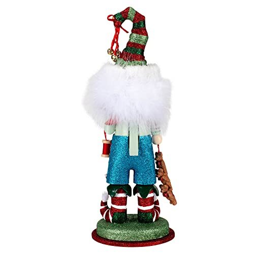 15-Inch Hollywood Elf with Teddy Bear Nutcracker