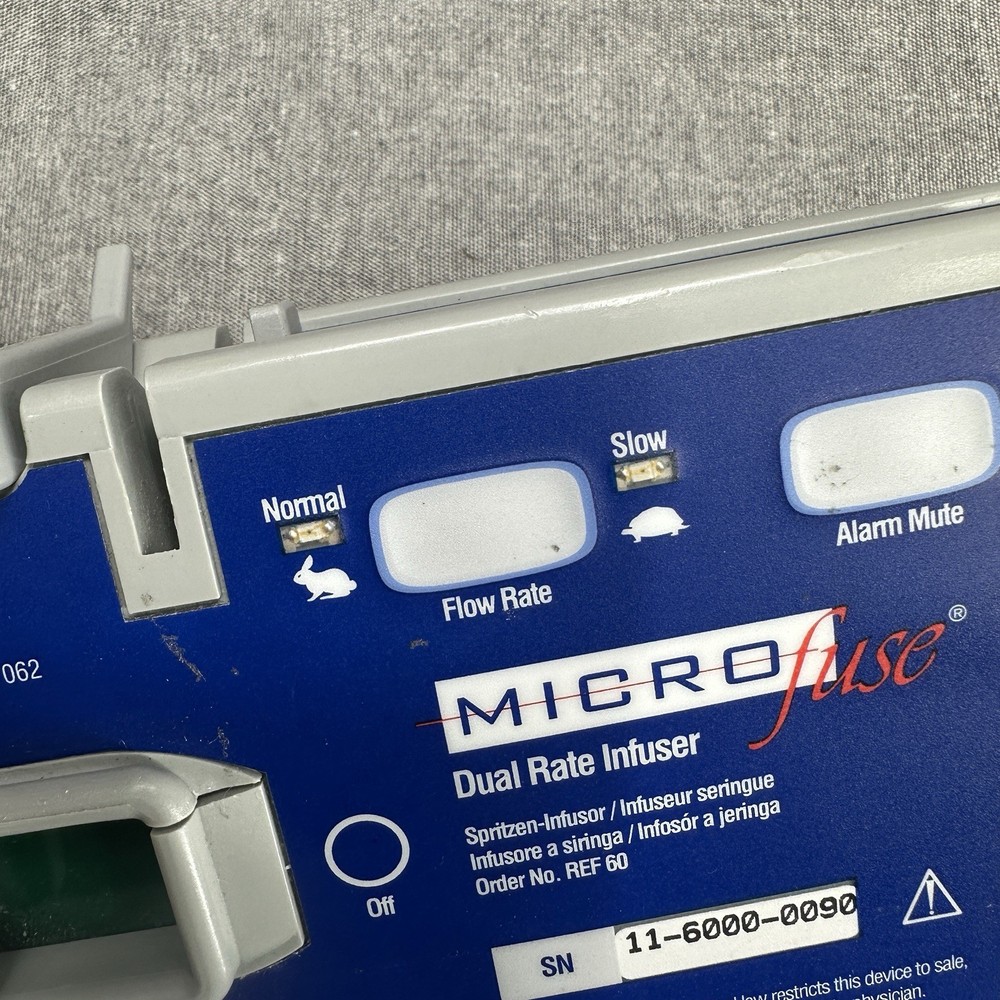 Baxa MicroFuse Dual Rate Syringe Infuser Pump Slow Normal Battery Powered