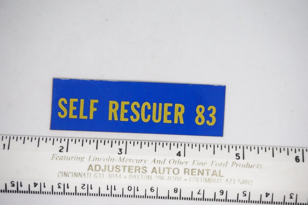Mining Safety Sticker Self Rescuer 83 Hard Hat Reflective