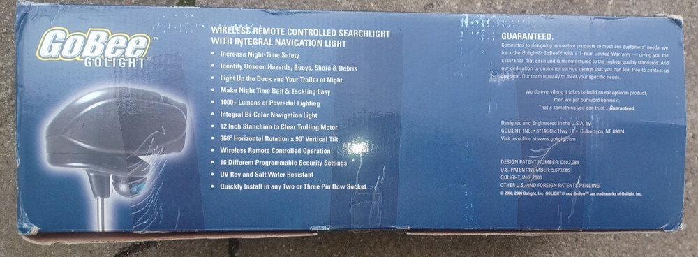 Golight GoBee Wireless Remote Spotlight 12V Marine Searchlight – Complete w/ Rem