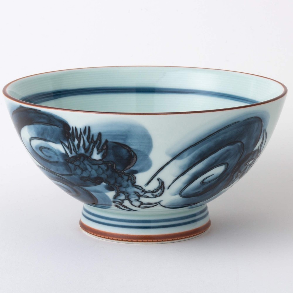 Hasamiyaki 73383 Rice Bowl (Extra Large), Dragon Pattern