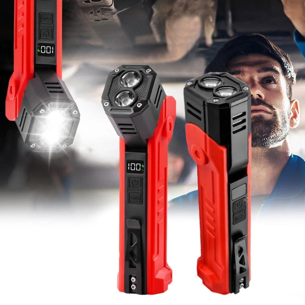 Magnetic Base LED Work Light 600LM Rechargeable Type-C Flashlight Lamp Tool