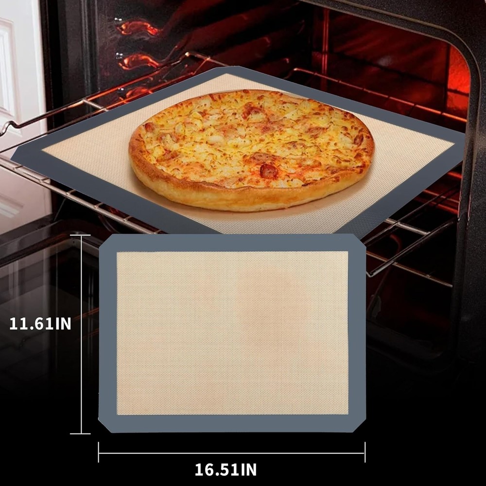 0.7mm Thick Silicone Baking Mats - Non-Slip & Multi-Purpose (2 Pack)
