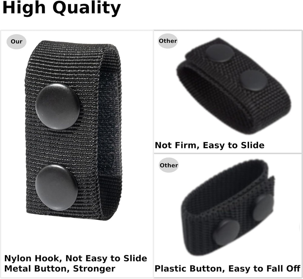 Multi-Functional Tactical Belt Loop Keepers - Snaps for Professionals, Pack of 4