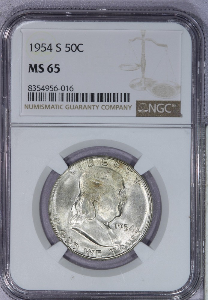 1954-S Franklin Half Dollar 50c NGC MS65