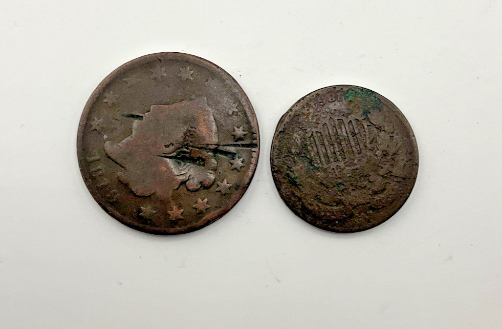 1819 LARGE CENT 1864 2 CENT LOT