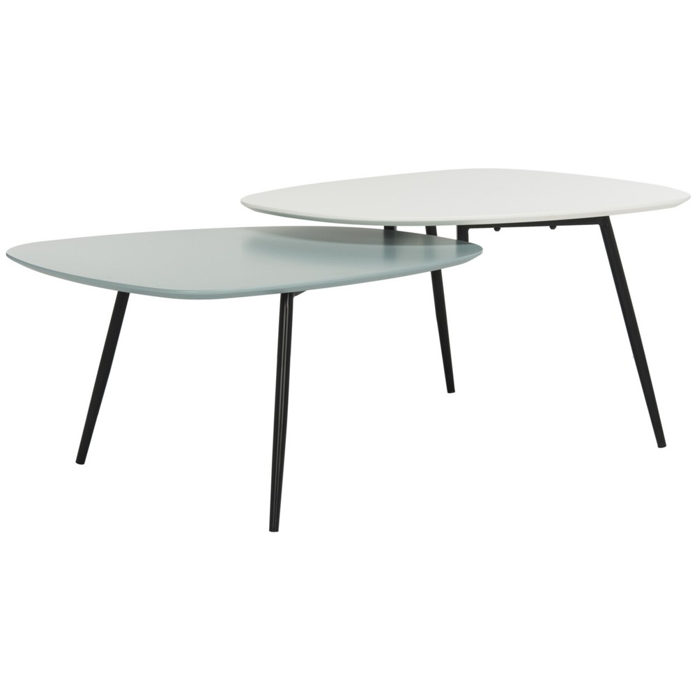 SAFAVIEH Jasmine Bi Level Coffee Table | White / Grey |