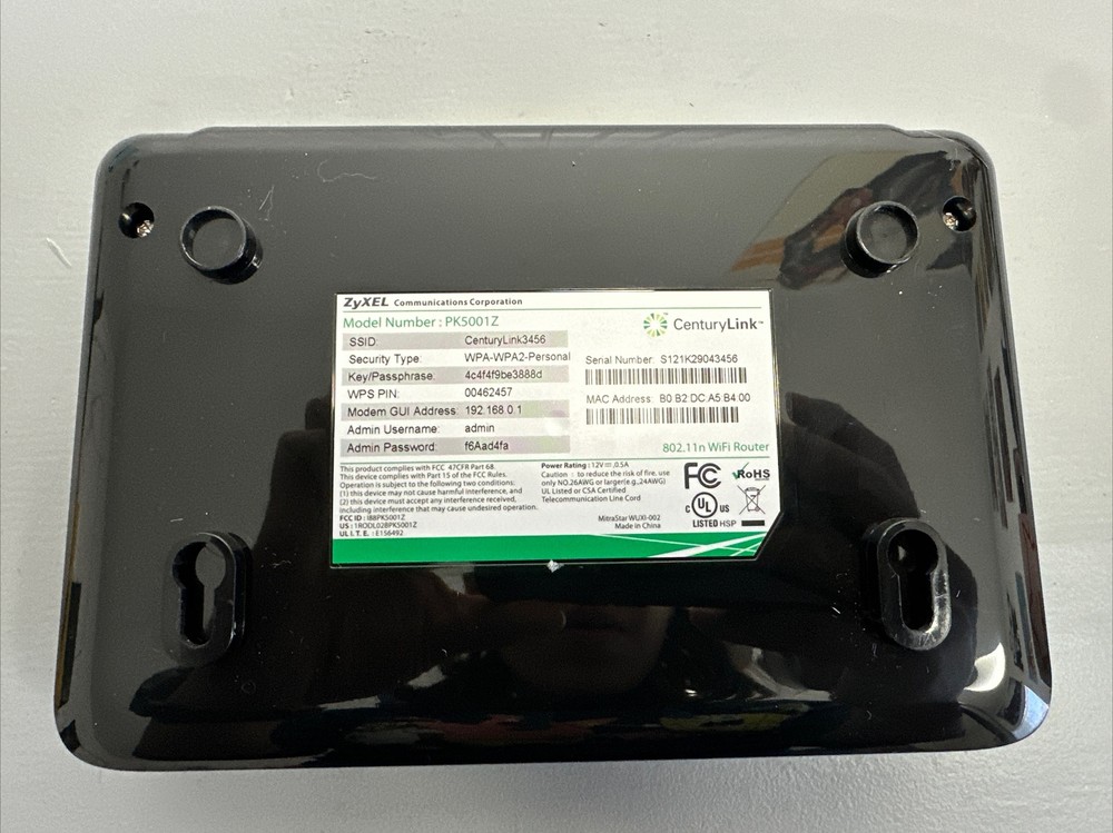 Centurylink pk5001z Modem. No AC Adapter-untested