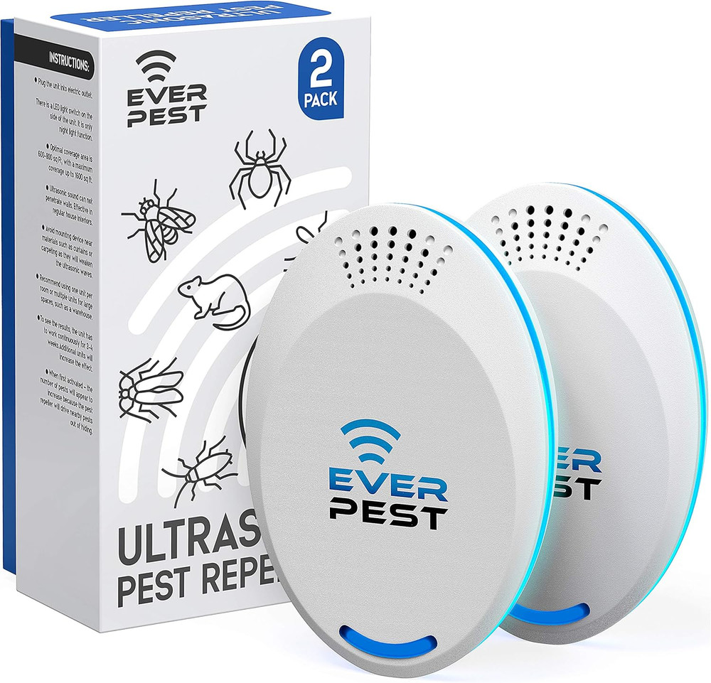 Ultrasonic Pest Repeller 2-Pack for Indoor Insect and Rodent Control