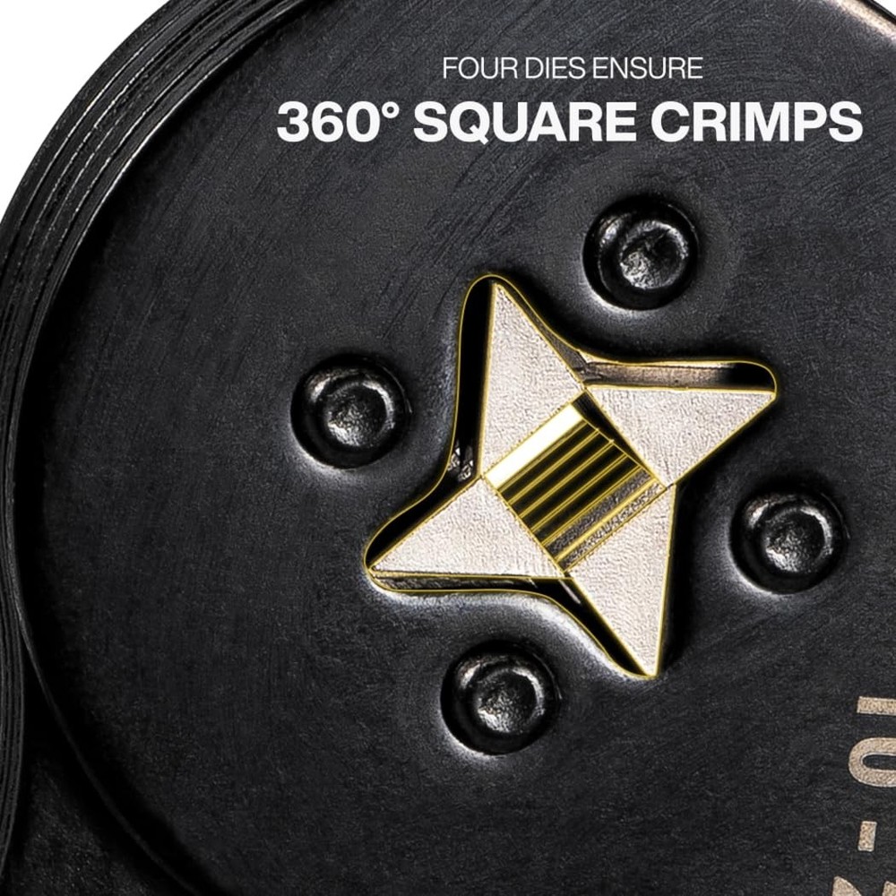 Klein Tools 34055 Ferrule Crimping Tool, Square Crimper, Black and Gray