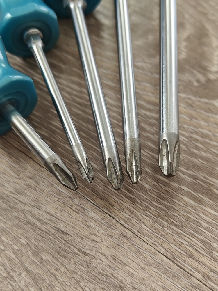 Snap On Tools USA 5pc Pearl Blue Hard Handle Phillips Screwdriver Set
