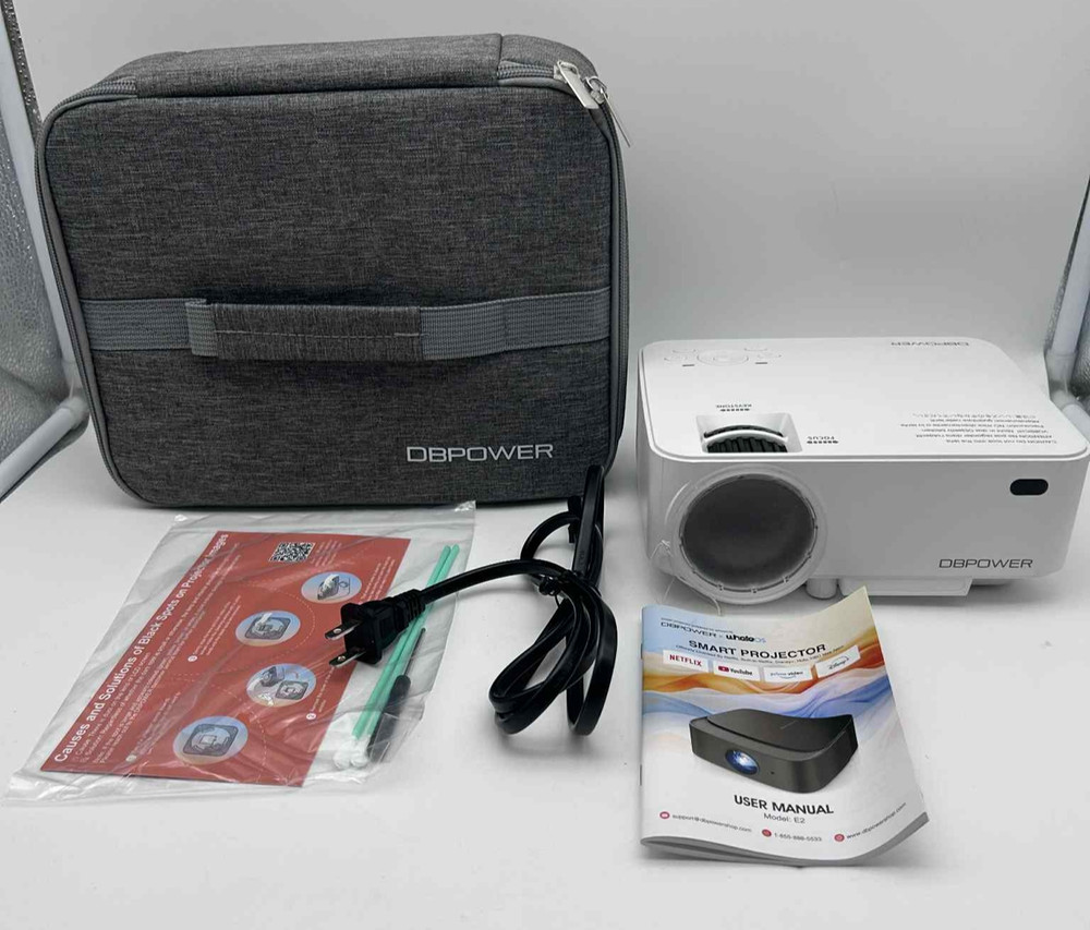 DBPOWER E2 Smart 4K Mini Projector Netflix YouTube 386+ Apps (NO REMOTE)