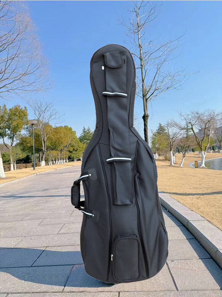 Advanced Black Cello Case 4/4 Soft Bag with Multiple Pockets Strong Bag