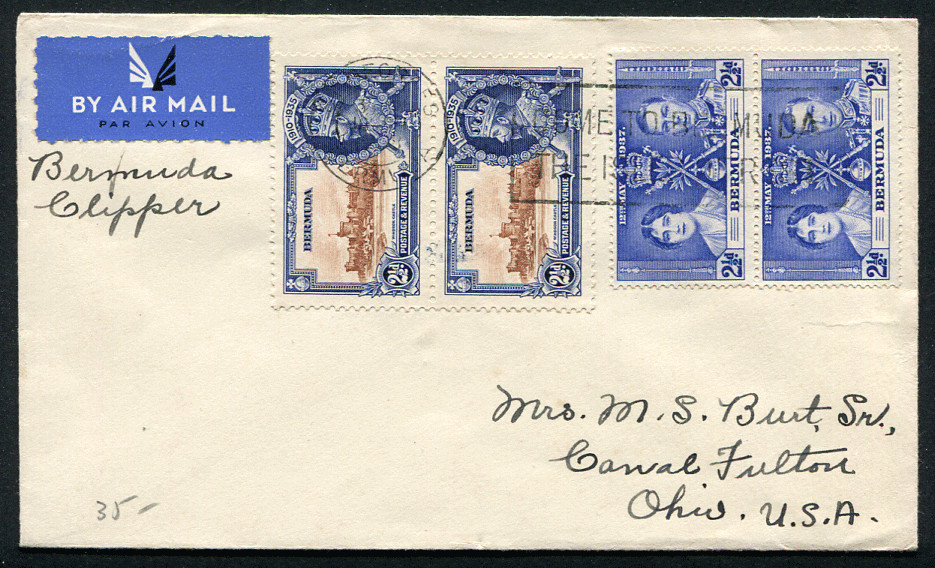 BERMUDA (23528): SJub/FIRST FLIGHT COVER/postmark/cancels 1938