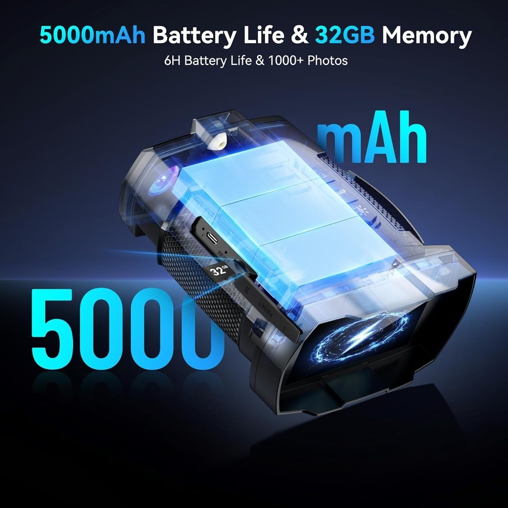 4K Night Vision Goggles: 4.5" HD Display, 5000mAh Battery