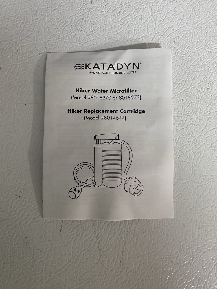 KATADYN HIKER MICRO FILTER PORTABLE WATER PURIFIER FILTER CAMPING HIKING