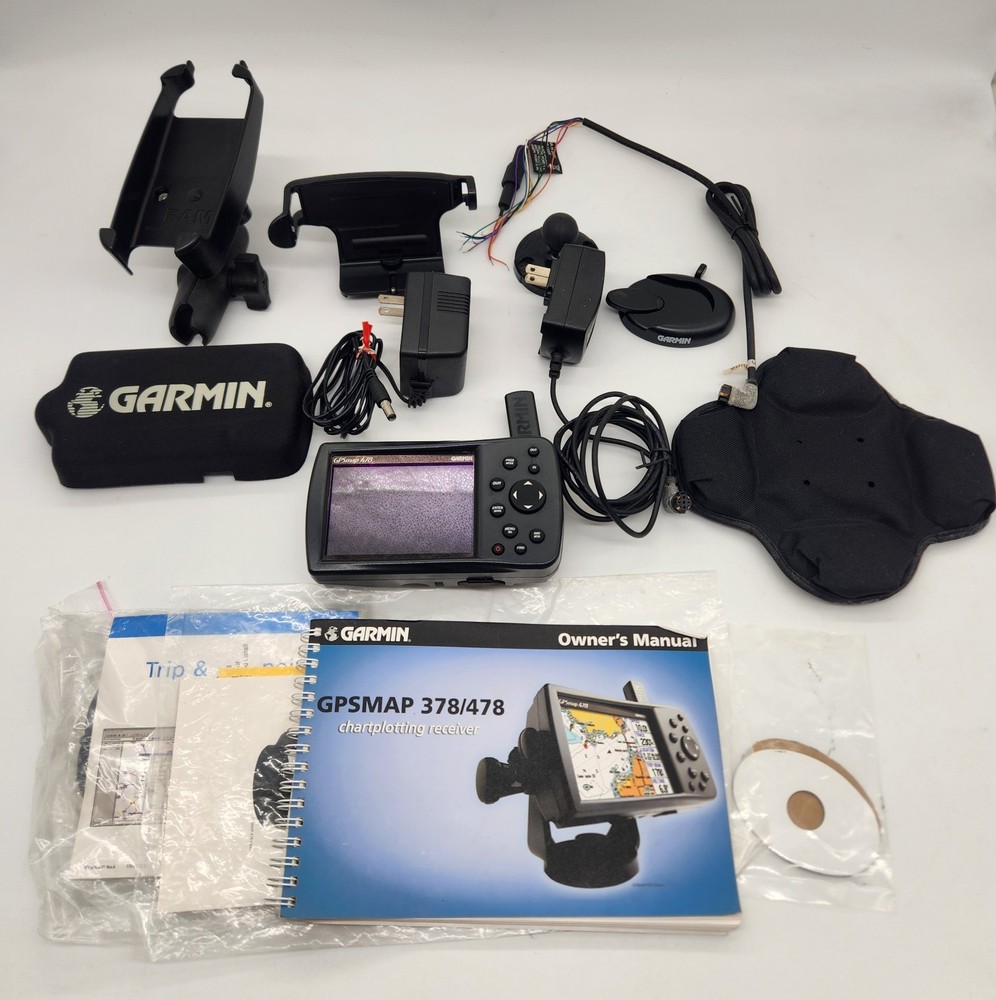 Garmin GPSMAP 478 Complete? GPS Receiver Mount Cables Manuals CDS READ DESCRIPTI