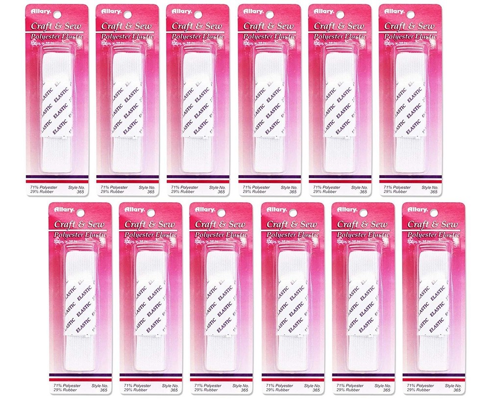 Allary 365 - 3/4" x 36" Polyester Elastic - Multipacks
