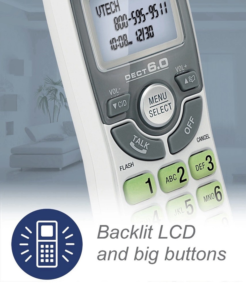 VTech CS6114 Cordless Phone Handset Caller ID DECT 6.0 White Open Box