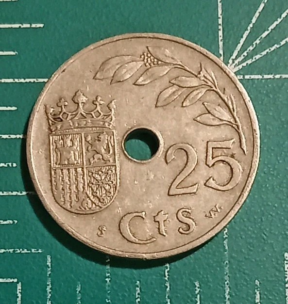 1937 Spain 25 Centimos