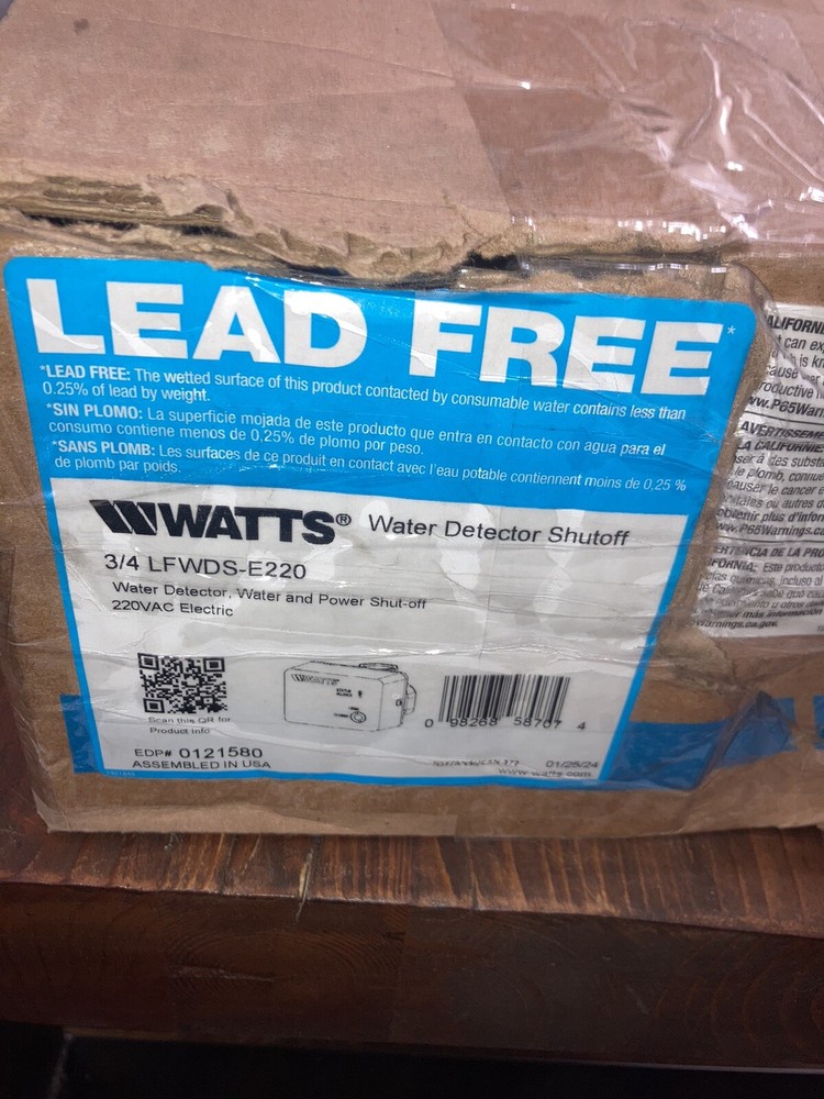 Watts LFWDS-E220. Water Detector Shutoff Kit w/ Valve, Cutout, P.S., Detector