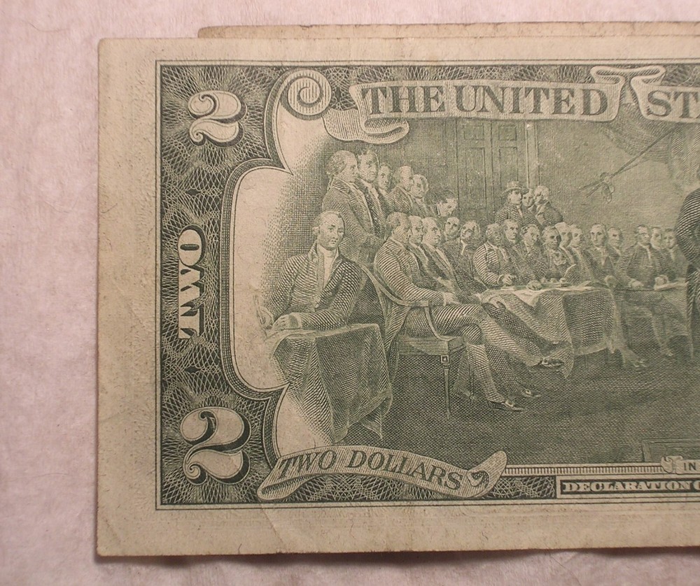 1976 $2 Dollar Note, 2 Errors, Miscut/Misaligned and Small Size Errors