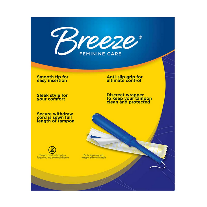 Breeze Unscented Plastic Scented Tampons Regular 20 Ct plastic applicator mujer