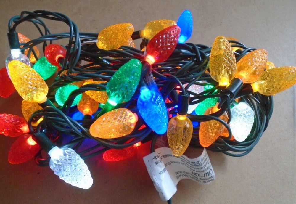 Christmas Lights Celebrations Multi-Color LED 60 Bulbs (C6) 2-String SETS