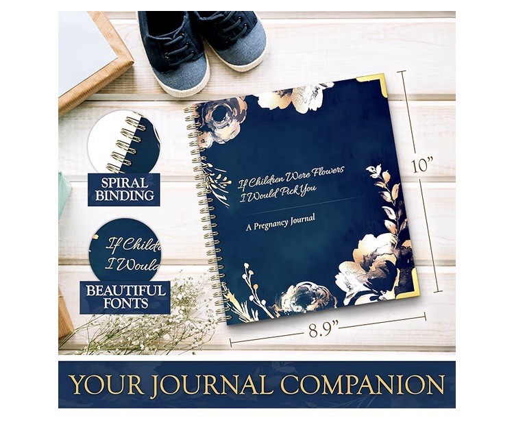 Pregnancy Journal with Beautiful Gold Pen