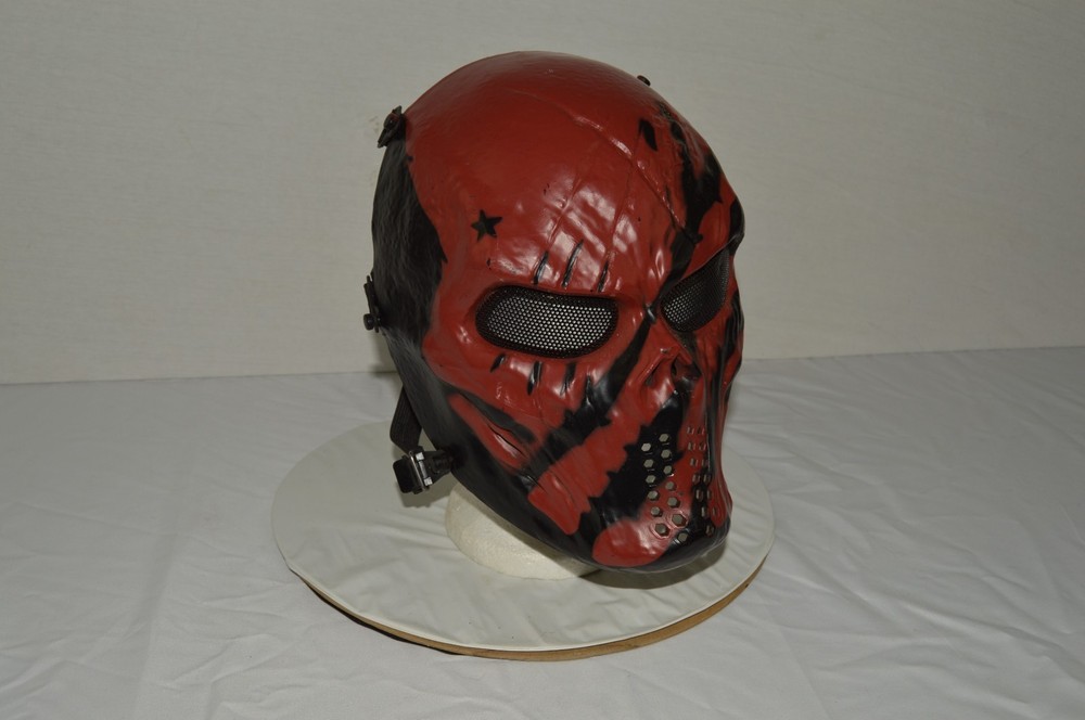 Red Mask Full Face Coverage Mask - Great for Halloween & Airsoft