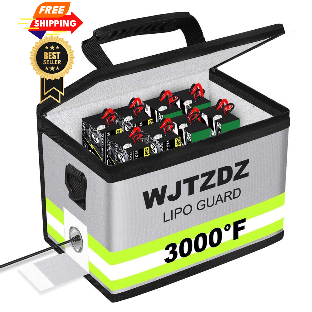 Upgraded Lipo Battery Fireproof Explosionproof Standard Size, Silver White