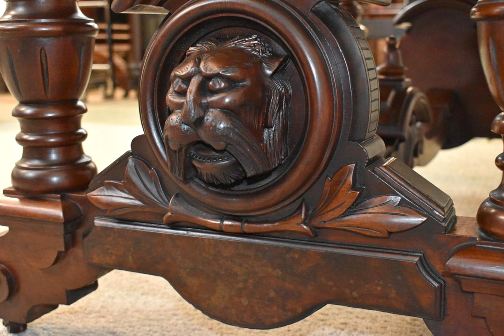 Victorian Walnut Library Table Belter Style