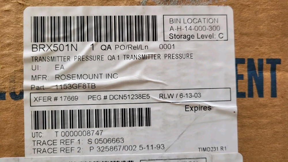 Rosemount 1153GF8TB Pressure Transmitter