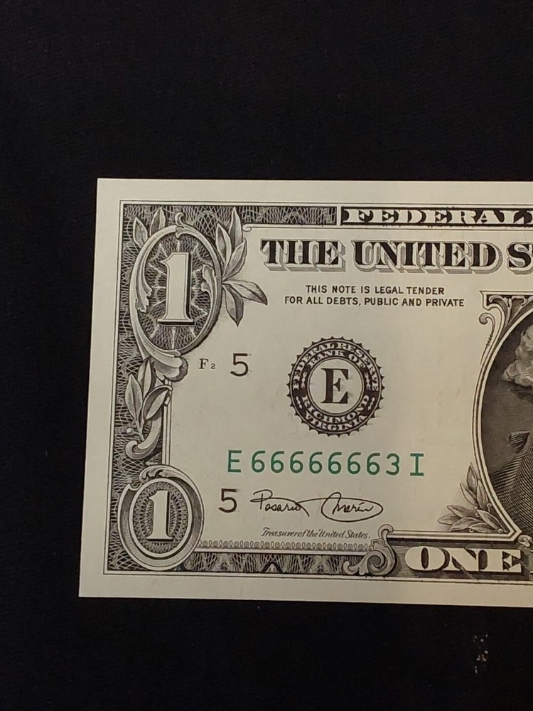 2003 $1 Federal Reserves Note Near Solid 6's Crip Uncirculated Awesome Note!!