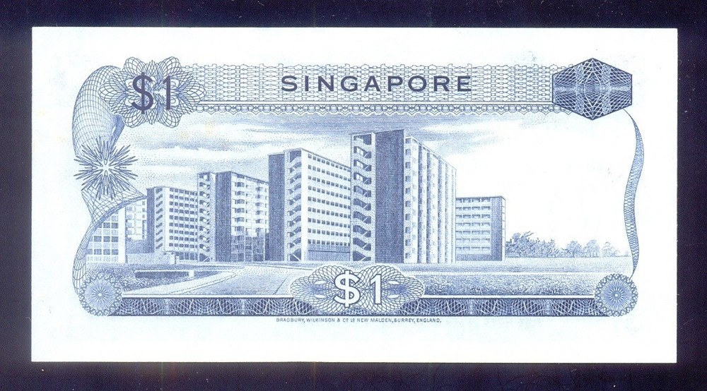 Singapore 1 Dollar 1972 P1d UNC