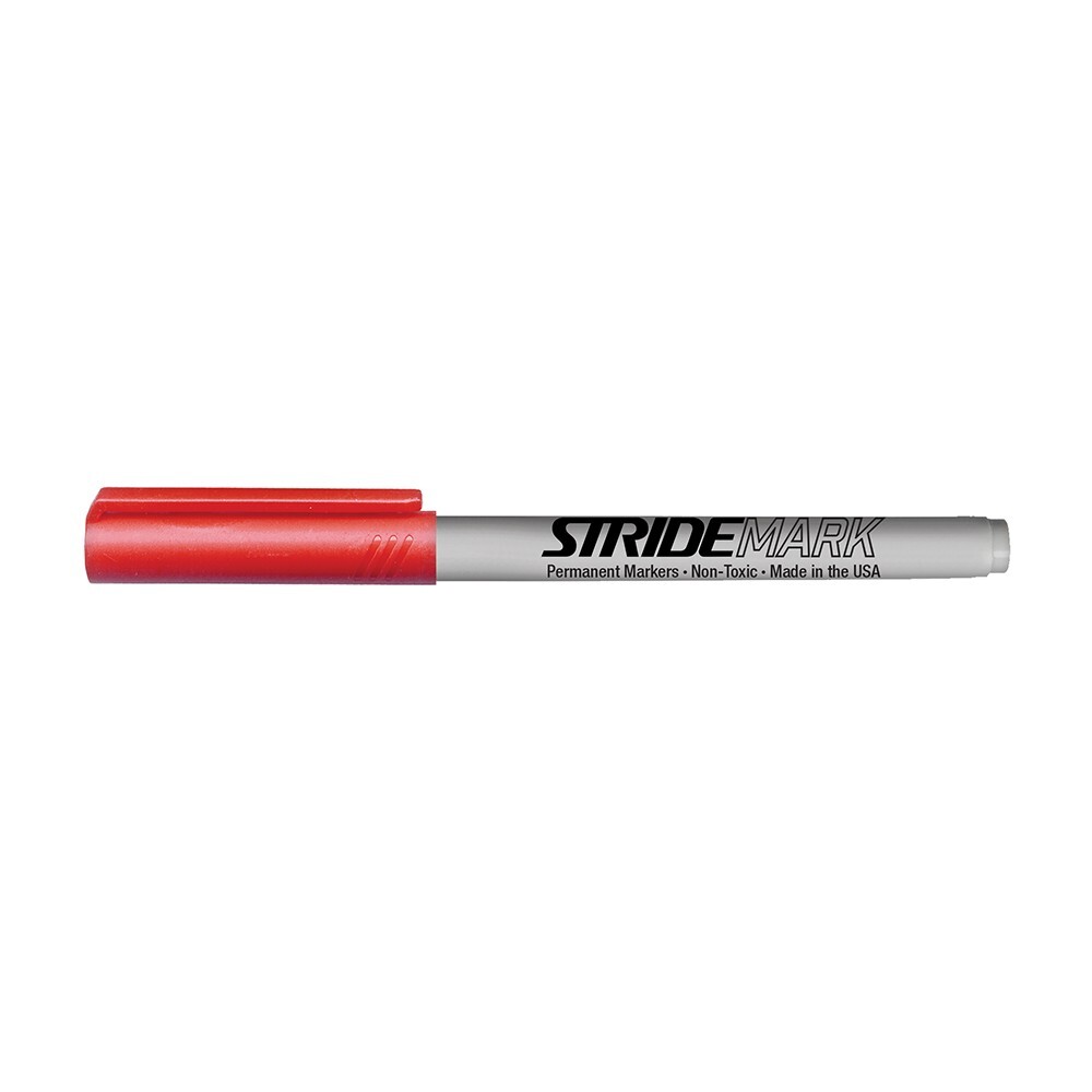 StrideMark Permanent Marker, Fine Point, Red Ink. 12/Pack, #27003