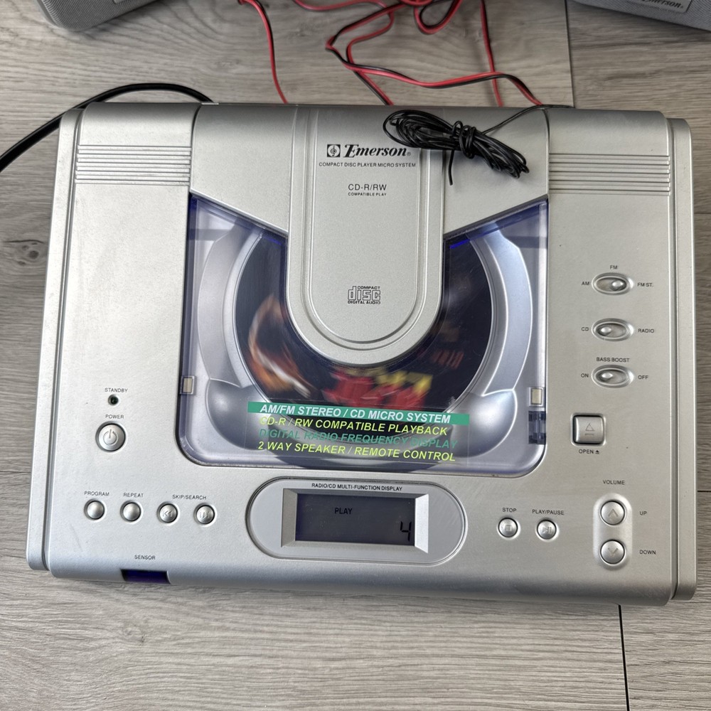 Emerson MS7609 Micro Audio System Cd-r/rw System With Speakers +Remote -Works