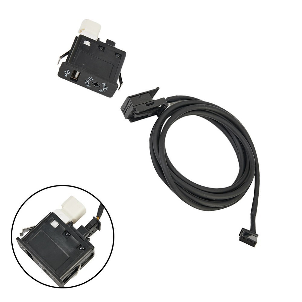 AUX USB Interface Panel Adapter And Socket Plastic USB2.0 Black For