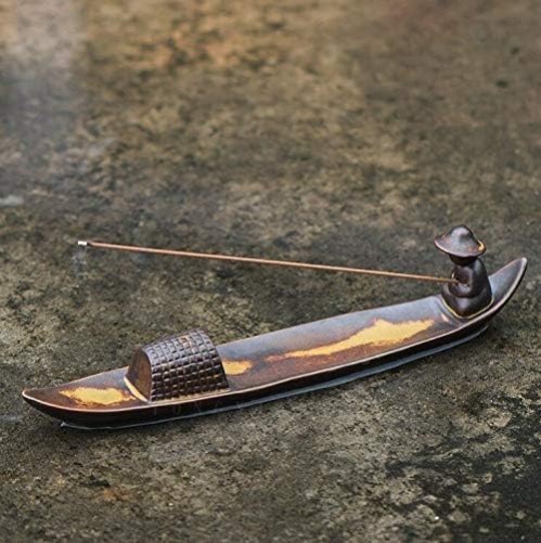 Fishing Boat Style Ceramic Incense Holder