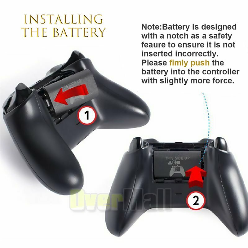 For XBOX ONE Controller Play Dual Charging Dock+2x Rechargeable Battery Pack US