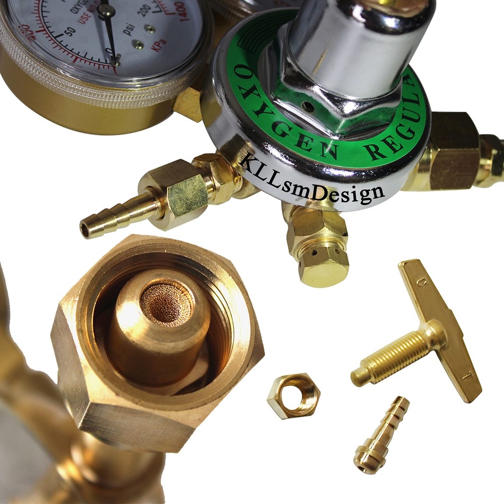 Heavy Duty Oxygen Regulator，Full Brass Torch Kit Oxygen Tank Regulator ，Large...