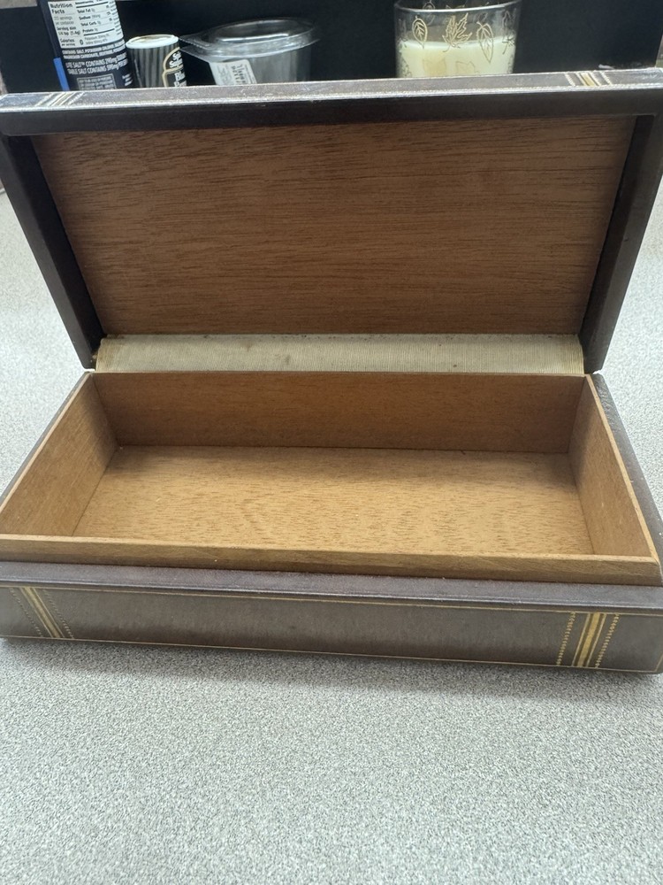 Tiffany & Co. Leather Tooled Desk/Cigarette Box Brown