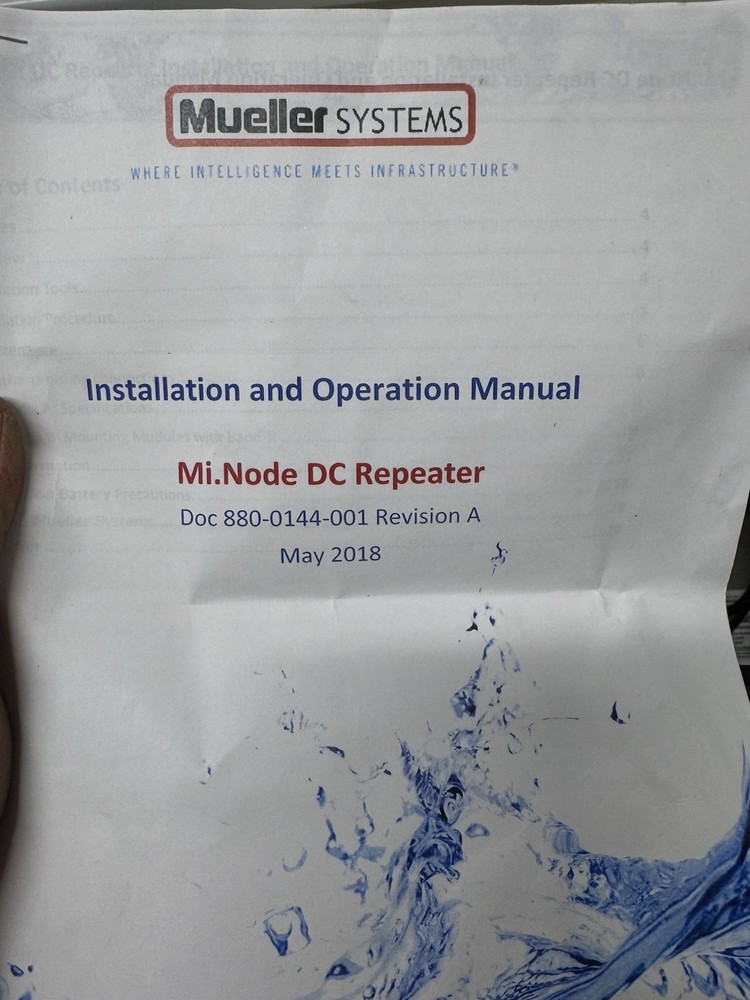 Mueller Water Products MI.NODE DC REPEATER MSW-NODE4-DC Minode 4 Repeater