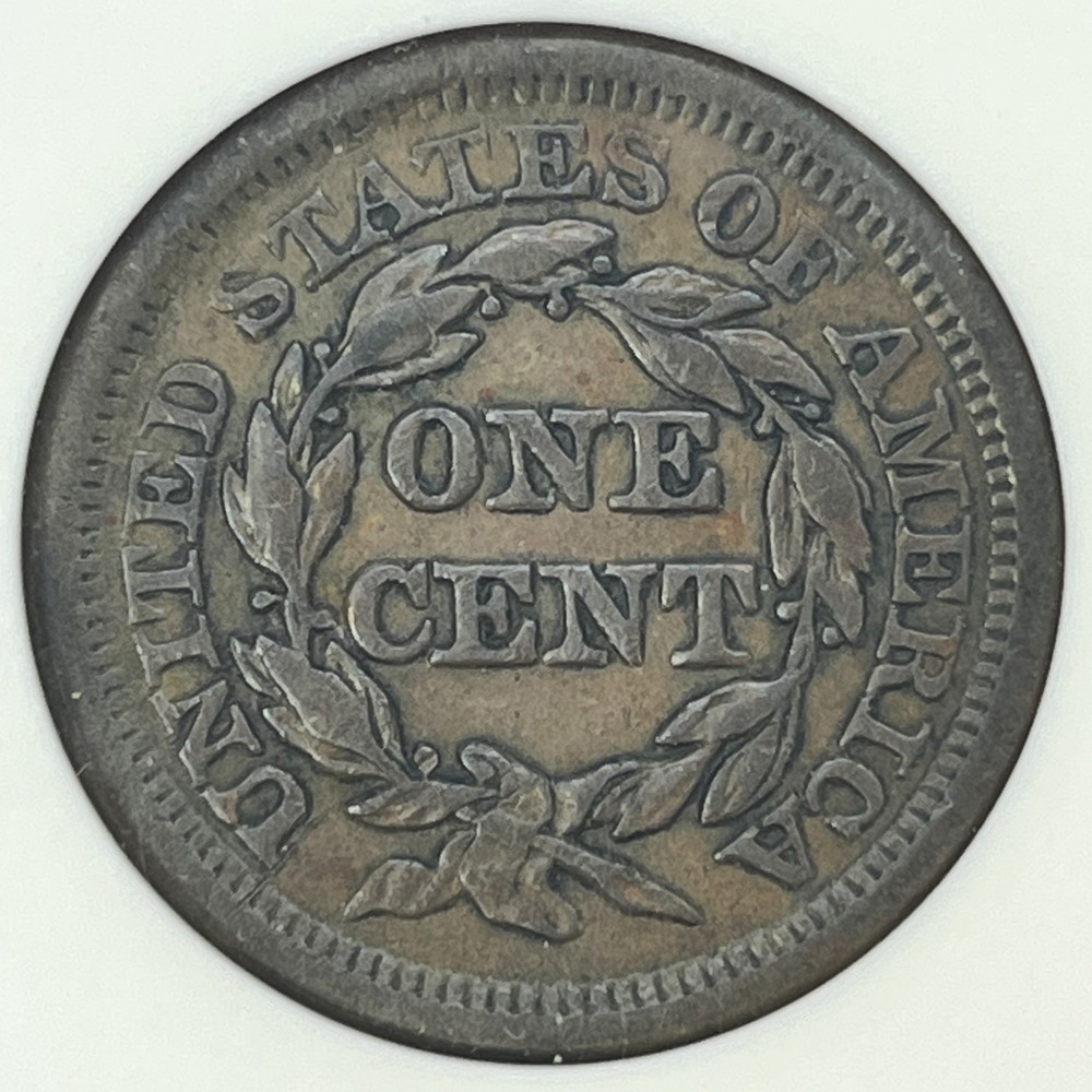 1953 Large Cent Misaligned Die Error XF40 ANACS Soapbox