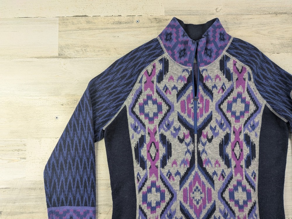 Title Nine Sweater Womens Small Merino Wool Blend Quarter Zip Pullover
