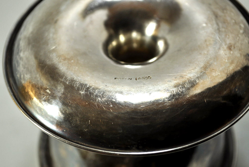 Vintage 835 German Silver Hammered POSEN Footed Bowl