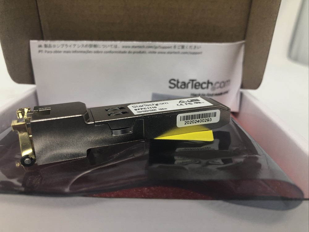 StarTech Cisco Compatible Gigabit RJ45 Copper SFP Transceiver Module.