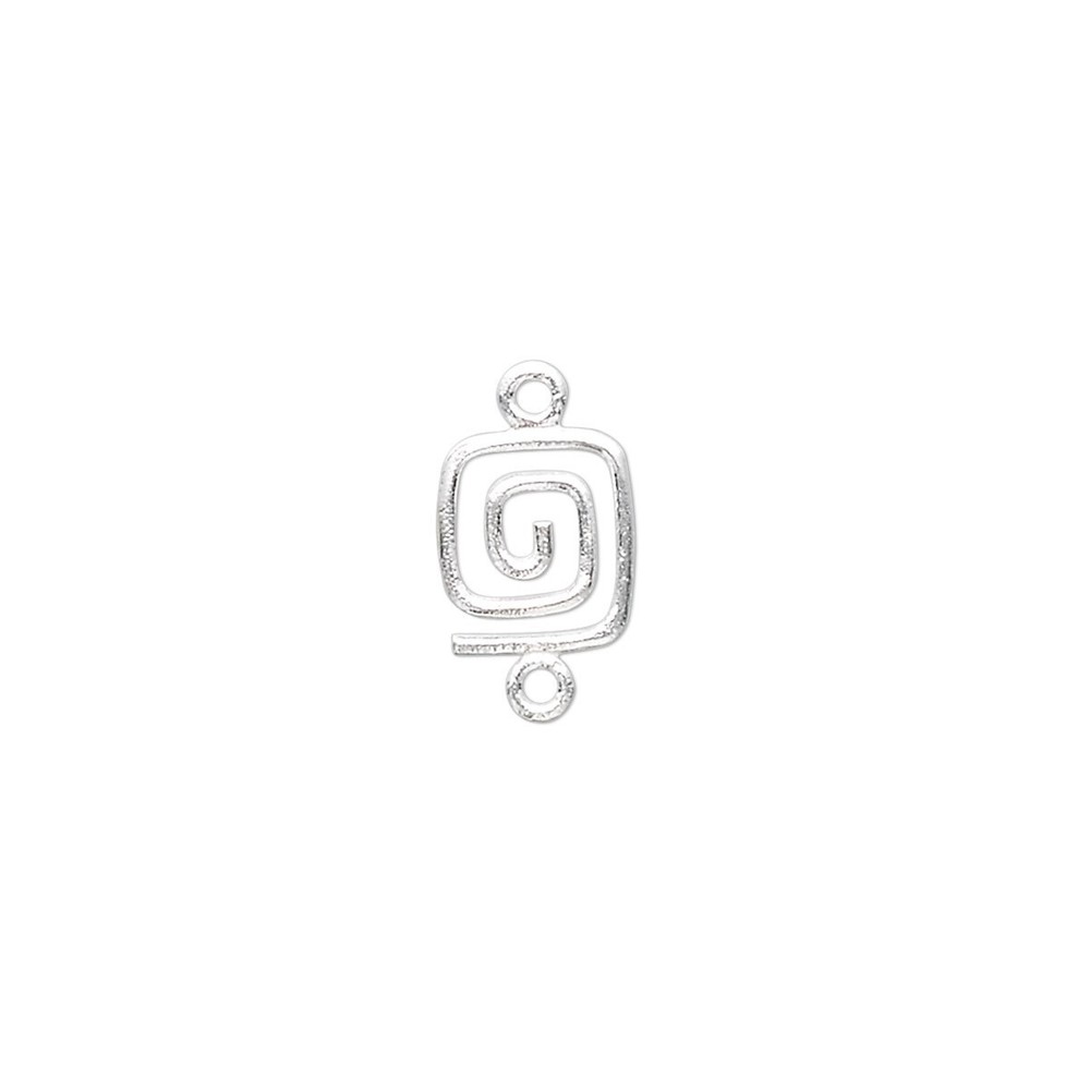2 Sterling Silver Double Sided 9x7mm Square Swirl Earring Link Connectors