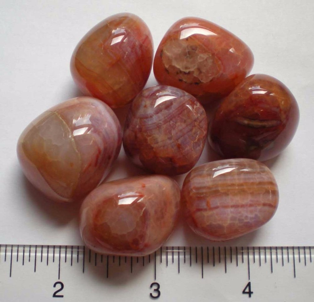 Fire Agate - 7 Tumbled Stones rt556c